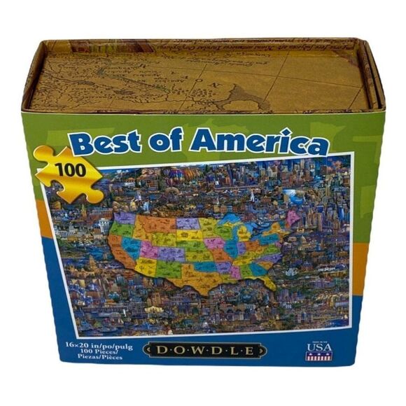 Dowdle Jigsaw Puzzle - Best of America - 100 Piece 16x20 New Sealed Bag in Box - Picture 2 of 5